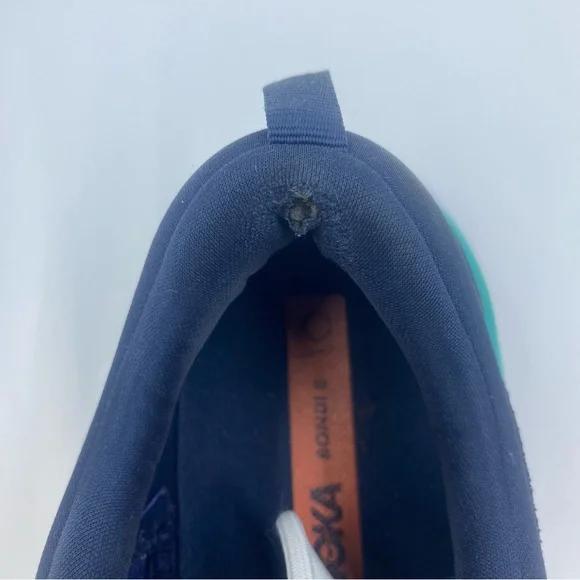 HOKA One One Bondi 8 Running Shoes Navy Teal Orange Women’s Size 9.5 - Picture 8 of 12